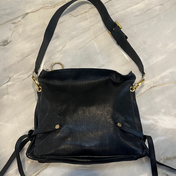 Jimmy Choo Authentic Large Black Leather Buckle Bag Tote with Gold Tone Hardware - Picture 13 of 14